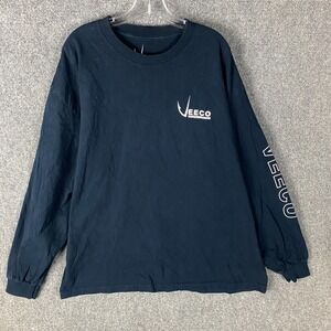 EECO Fishing Shirt Men's 2X Long Sleeve Navy Blue 100% Cotton Adults